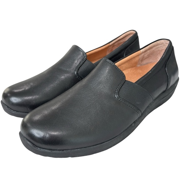 Vionic Gianna Womens Shoe Size 8.5 Classic Black Leather Slip-on Comfort Loafer - Picture 1 of 9